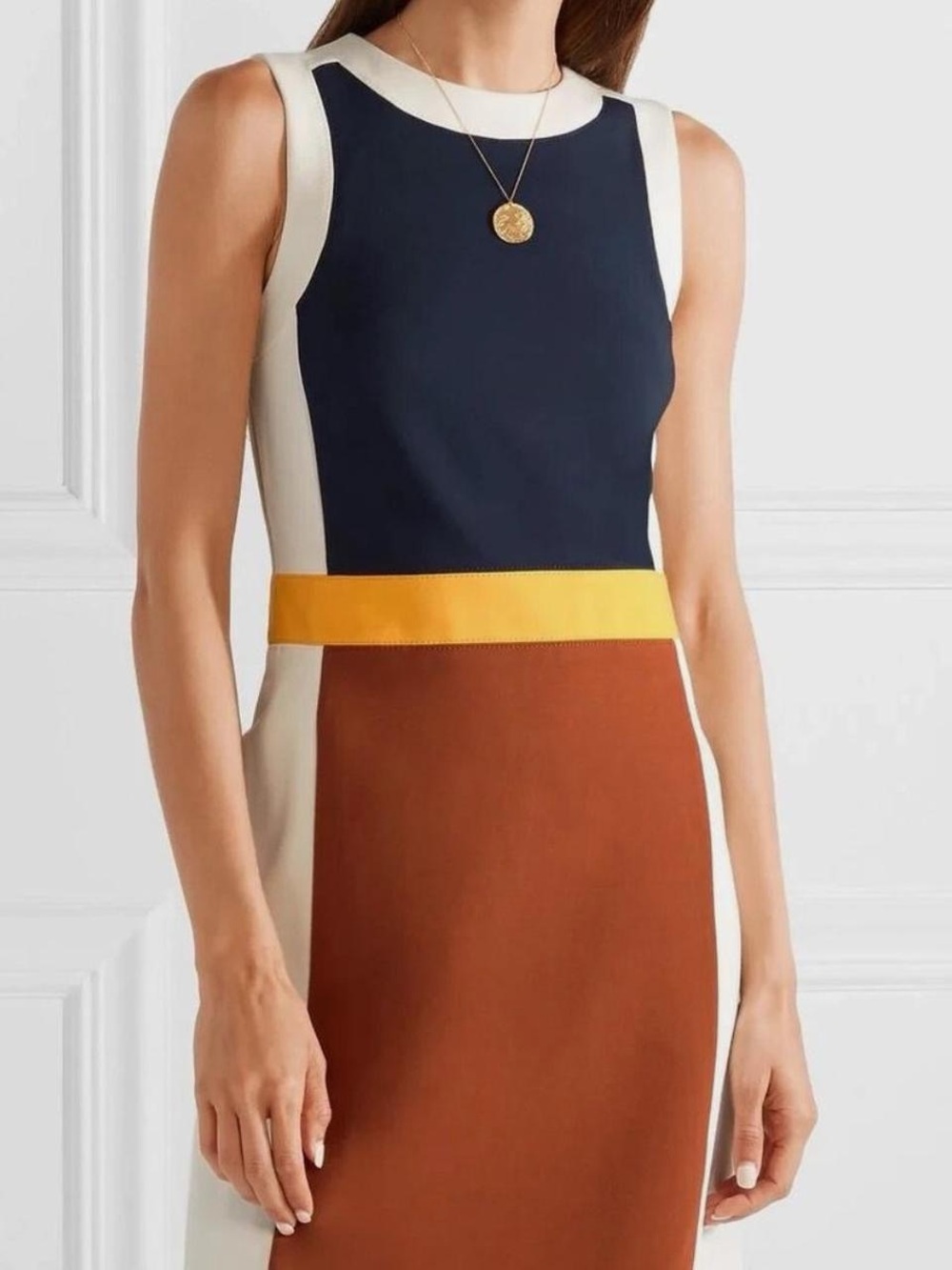 TORY BURCH SIZE XS - COLORBLOCK MIDI DRESS (RETAILS $300+)